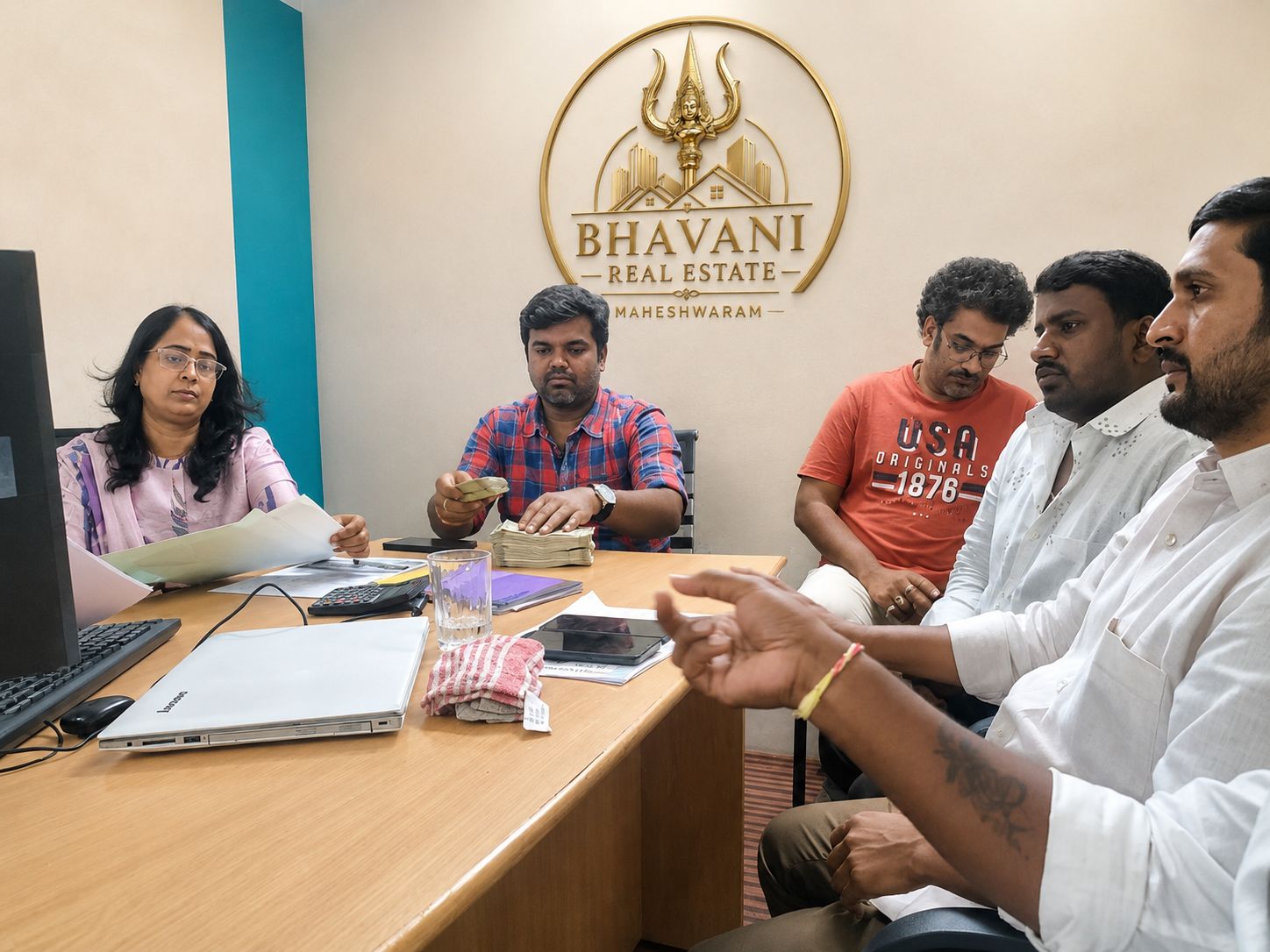 Bhavani Real Estate team meeting with clients